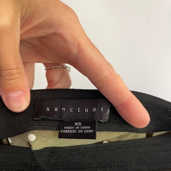 NWOT Sanctuary Olive Polka Dot Midi Slip Skirt - XS - Picture 3 of 4